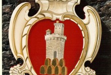 Emblema araldico su tavola sagomata